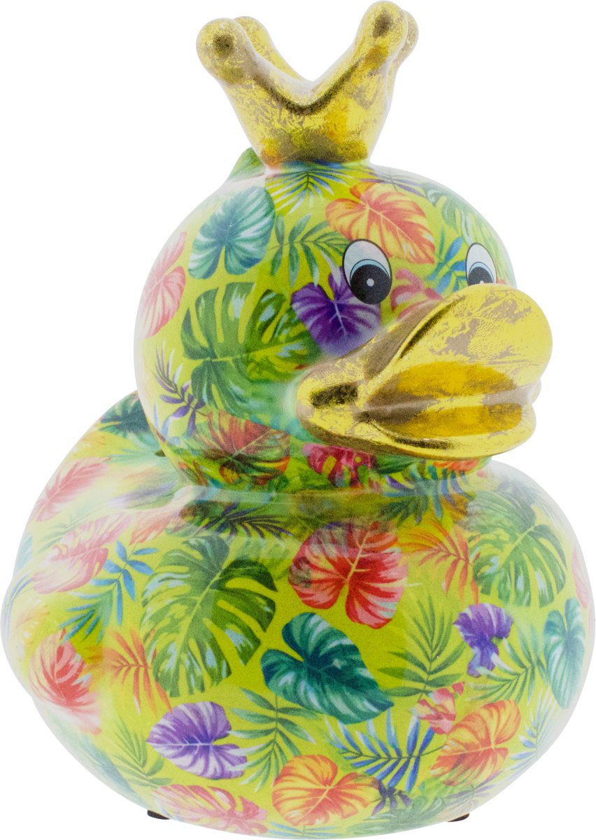 Eend Big Ducky XL spaarpot | Koningseend - Tropisch groen | Pomme pidou